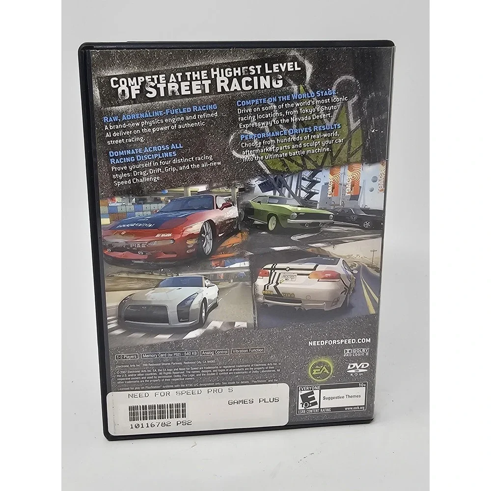 Need For Speed ProStreet Sony PlayStation 2 PS2 Racing Video Game Case E10+ EA